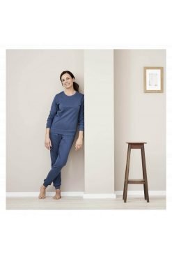 Living Crafts pyjama Betty biokatoen blauw