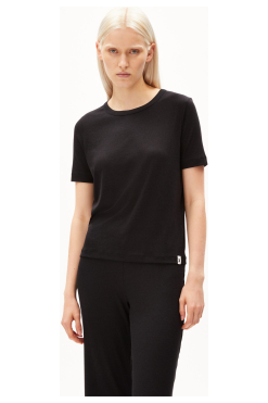 ArmedAngels-T-shirt-GENEVRAA-zwart-REGULAR FIT VAN TENCEL™ LYOCELL MIX