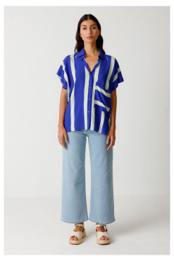 SKFK oversized blouse gestreept Lenzing Ecovero duurzaam fairtrade ditha bonita