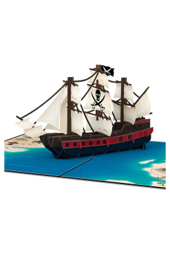 PaperCrush Pop-Up Kaart Piratenschip