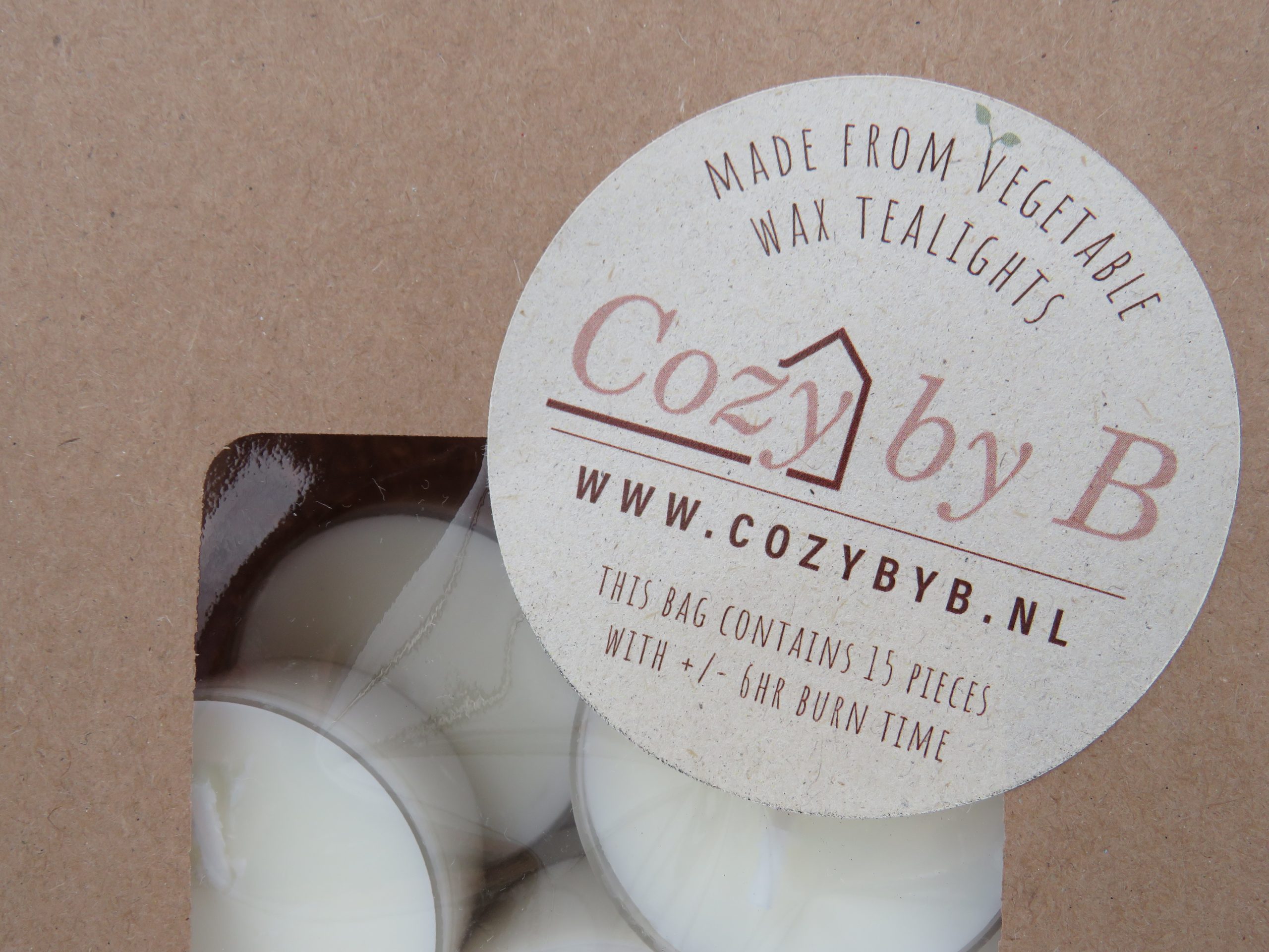 Cozy by B Koolzaad theelichtjes in papieren zak