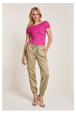 Para-Mi-broek-Bowie-Cargo-Flowy-Satin-light-olive