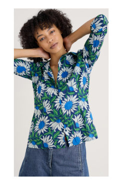 Seasalt-blouse-Ditha-Bonita-duurzaam-fairtrade-Larissa-Shirt-bold-sunflower-marine