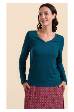LaLamour top Lynn ecovero plain petrol