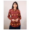 Pretty Vacant Winnie blouse Coffee Print – voorkant