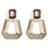 A&C Oslo Grace statement oorbellen – bordeaux facetglas, verguld (4,4 cm)