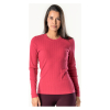 Framboosroze ribgebreid slim fit shirt van biologisch katoen met lange mouwen en ronde hals – vegan, fair en GOTS-gecertificeerd