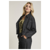 Close-up Para Mi Lynn Jacket Deep Black met drukknoopsluiting, overhemdkraag, opgestikte borstzak en elastische zoom.