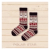 Polar Star Noorse sokken KAHVILA – biokatoenen koffiesokken met Nordic patroon, ontworpen in Frankrijk en geproduceerd in Europa