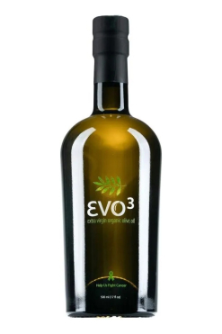 EVO3 biologische extra vierge olijfolie van het Griekse eiland Lesvos, gemaakt met respect voor traditie, natuur en mens.