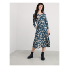 Seasalt April jurkje Organic Shapes Dark Lugger van biologisch katoen, fit en flare jurk met 7/8 mouwen