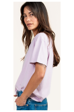 Kuyichi Faye T-shirt dusty pink poederroze dames biologisch katoen regular fit ronde hals duurzaam basic shirt