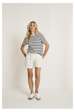 Para Mi Bobby korte broek offwhite van katoen met casual pasvorm en zomerse uitstraling