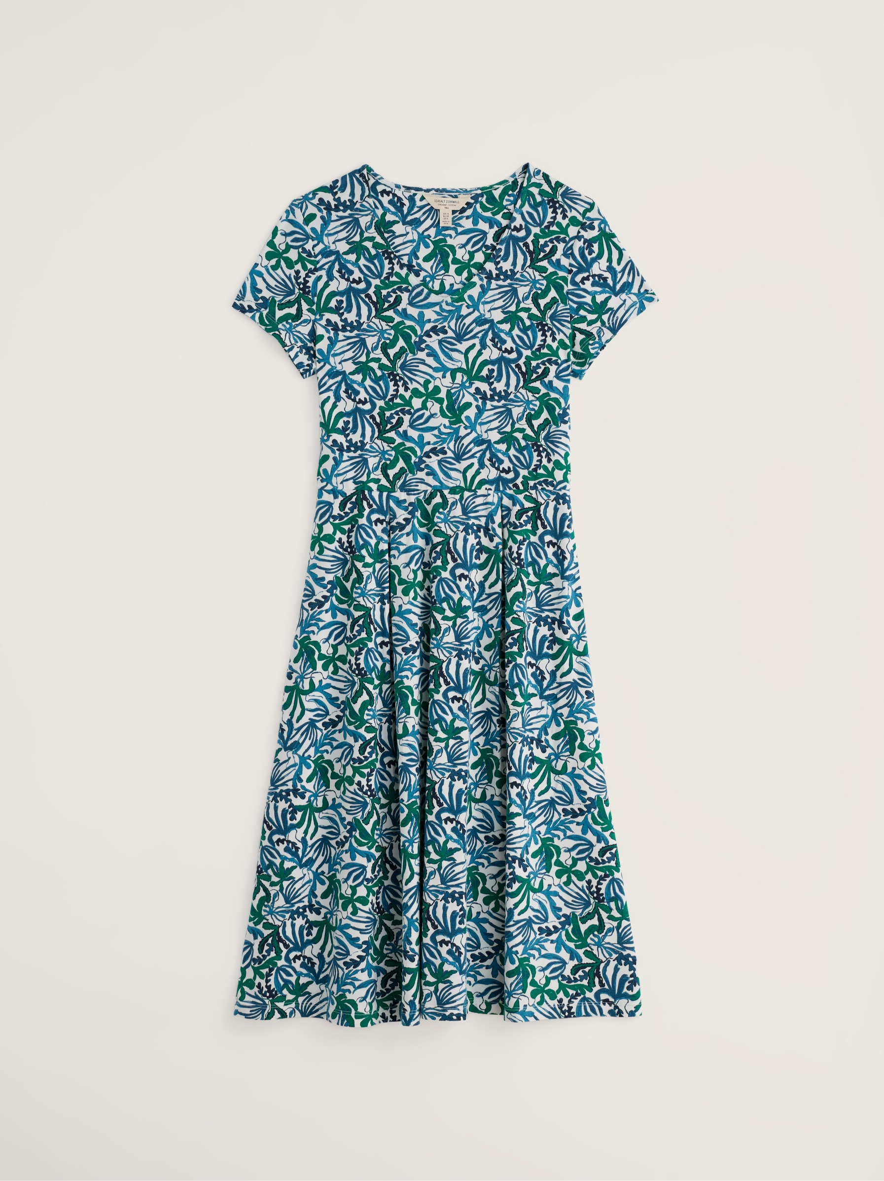 Seasalt Pier View jurk van biologisch katoen met blauwgroene print bij Ditha Bonita Conceptstore