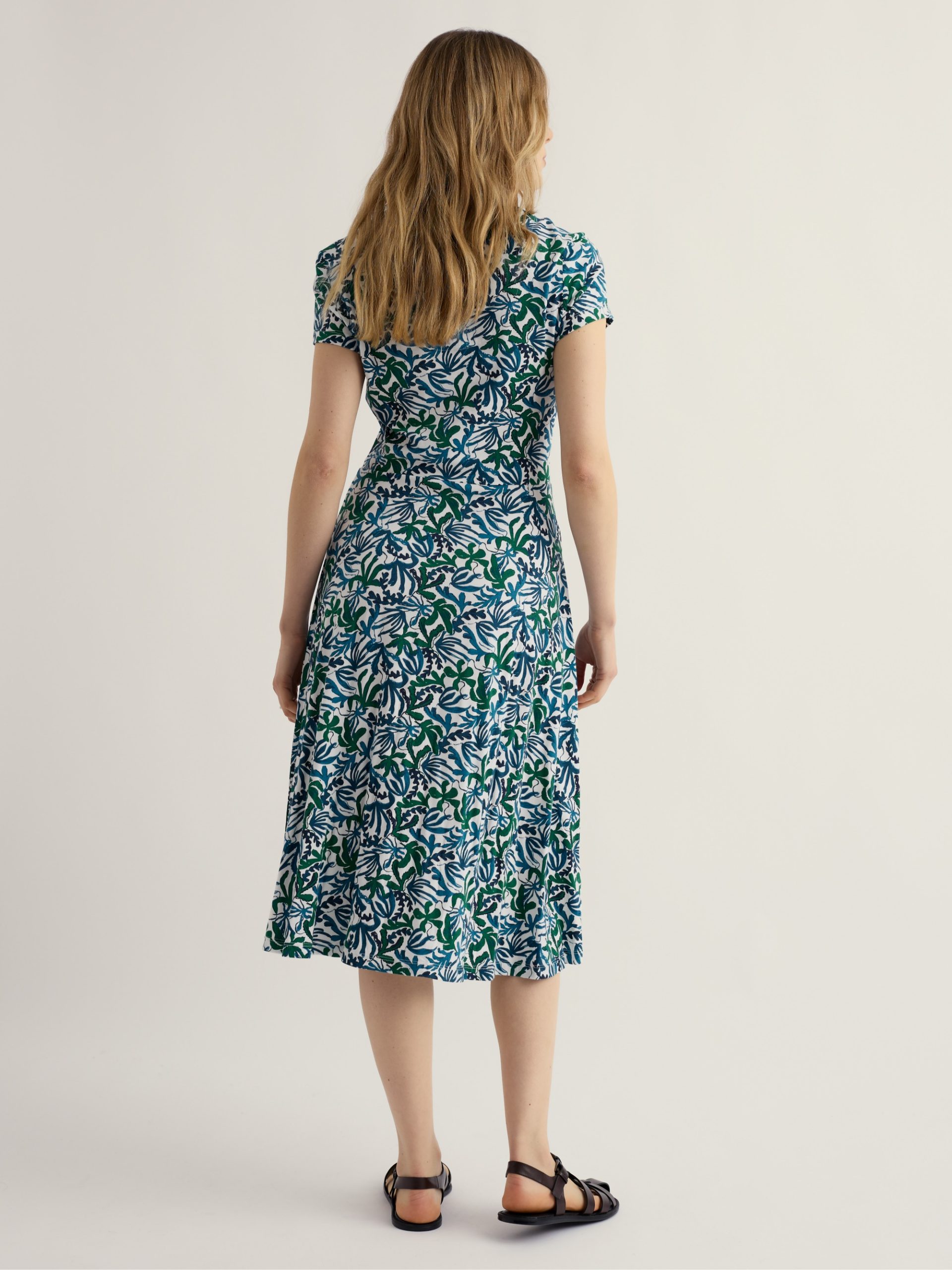 Seasalt Pier View jurk van biologisch katoen met blauwgroene print bij Ditha Bonita Conceptstore